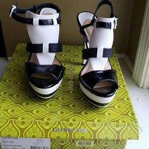 Gianni Binni black/white heeled sandals